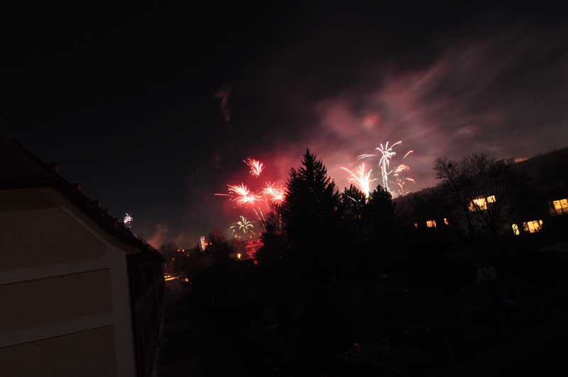 Silvesterfeuerwerk über München