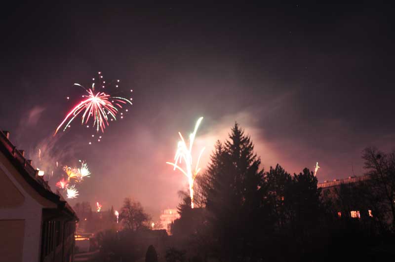 Silvesterfeuerwerk über München